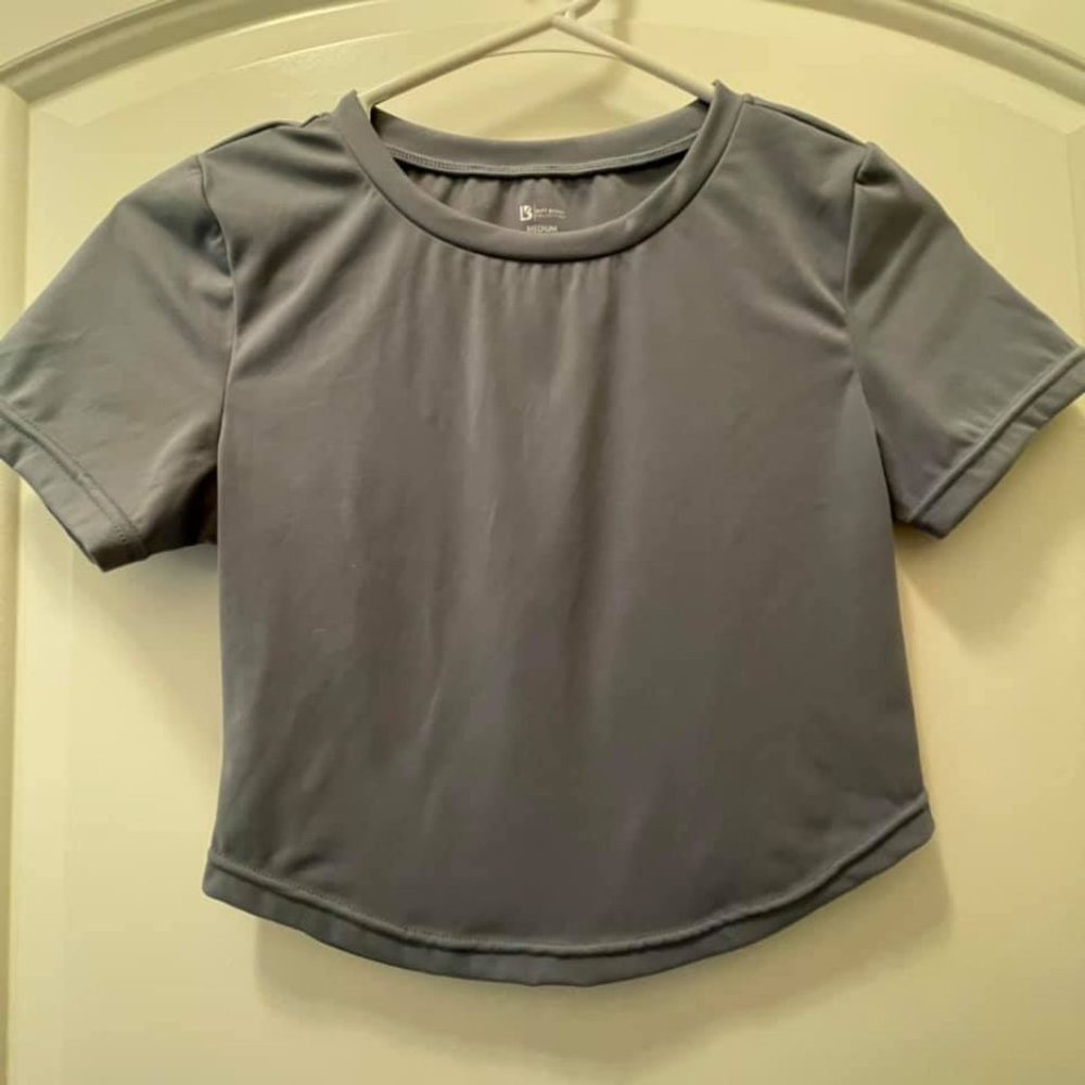 Buffbunny crop tee Blue grey